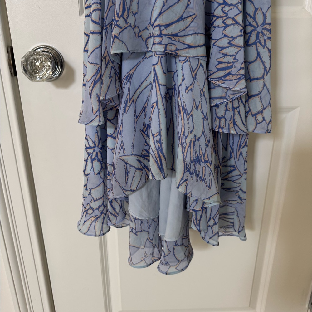 Badgley Mischka Blue Floral Dress - Picture 3 of 7
